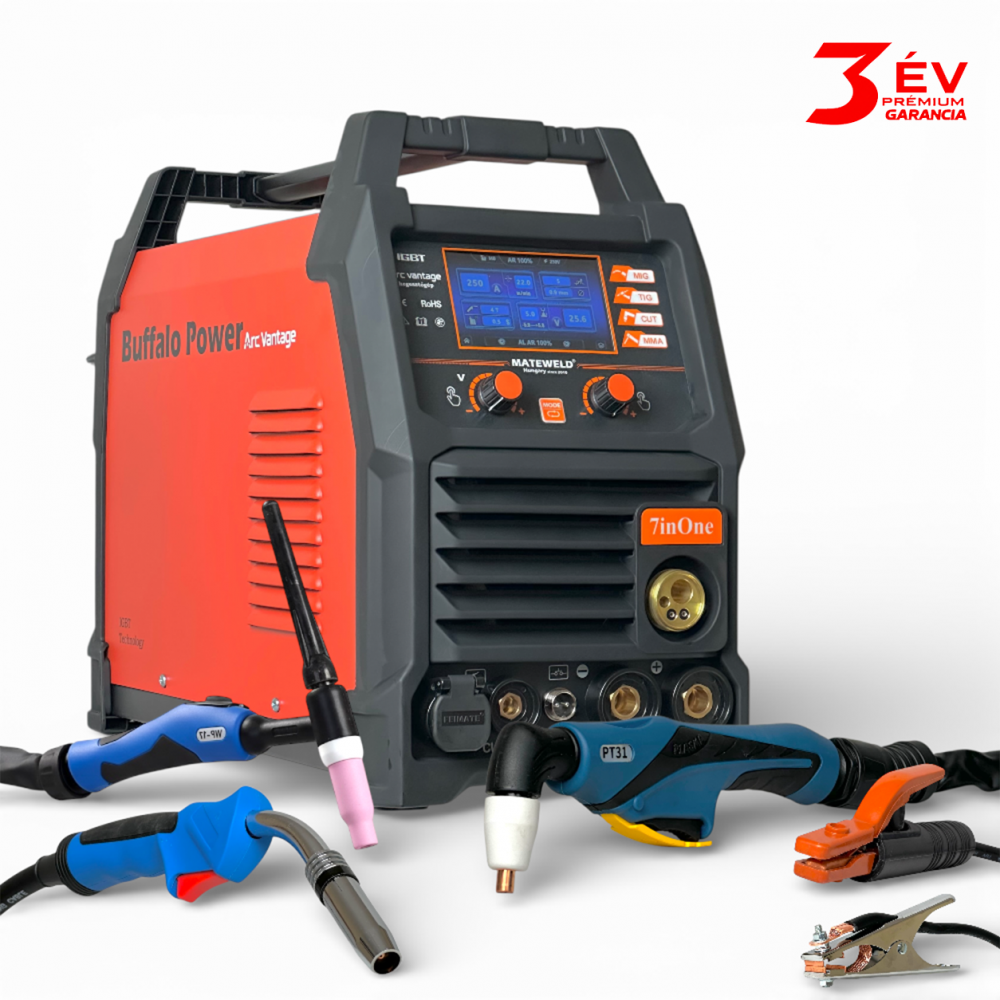 MATEWELD Hungary Buffalo Power ArcVantage 7inOne - 250 A multifunkcionális hegesztő és plazmavágógép