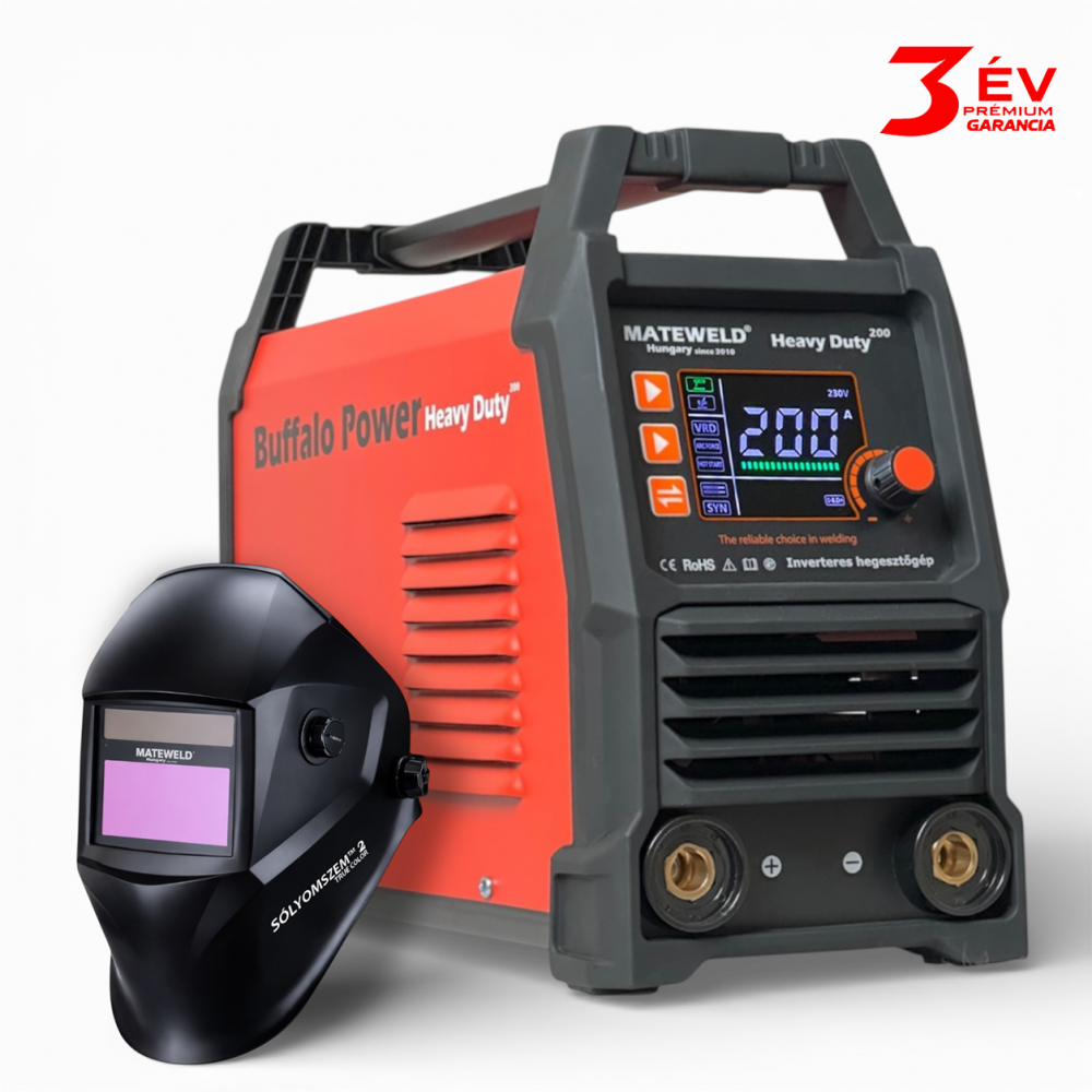 MATEWELD Hungary Buffalo Power™ Heavy Duty 200 inverteres hegesztő + Lift-Tig funkció csomagban