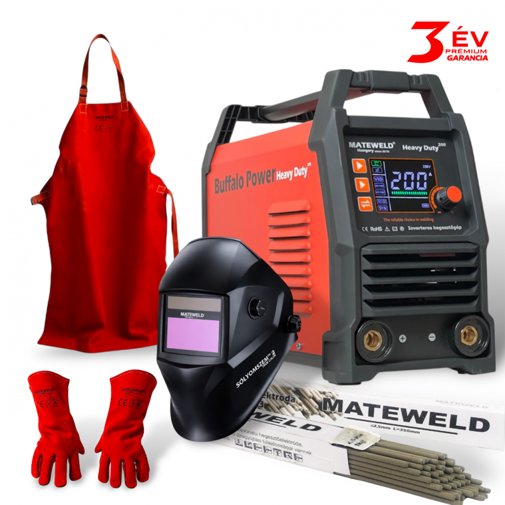 MATEWELD Hungary Buffalo Power™ Heavy Duty 200 inverteres hegesztő + Lift-Tig funkció teljes csomagban