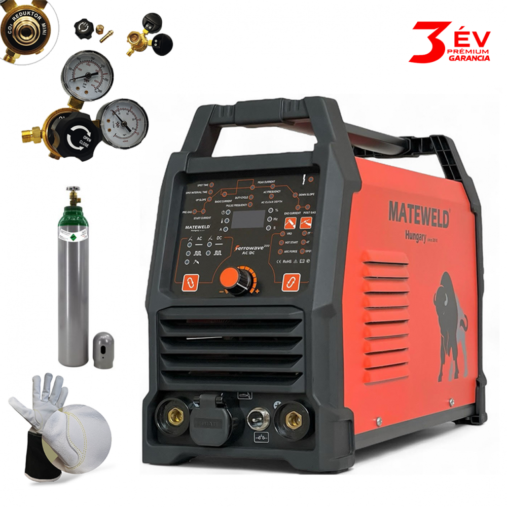 MATEWELD Buffalo Power FerroWave 200 AC/DC awi inverteres hegesztőgép csomagban